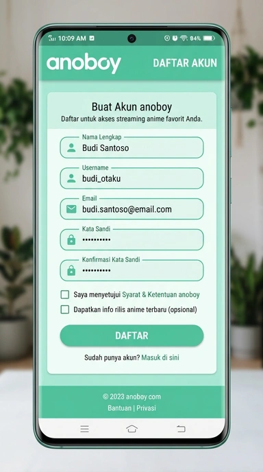 Buat Akun Baru di anoboy Dengan Mudah