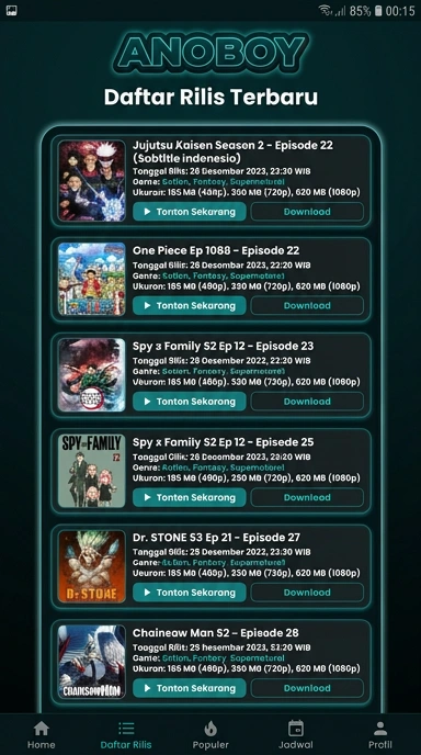 Riwayat Versi Terbaru Aplikasi anoboy untuk Android
