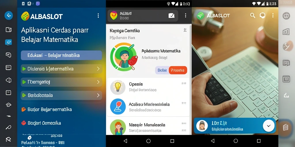 Tampilan antarmuka interaktif ALBASLOT untuk belajar matematika.