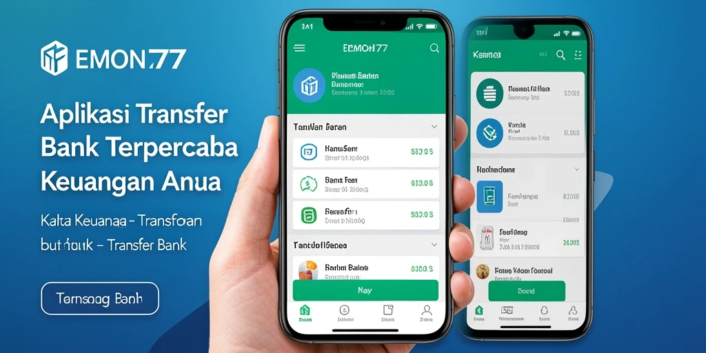 Tampilan antarmuka EMON77 yang sederhana dan mudah digunakan untuk transfer bank.