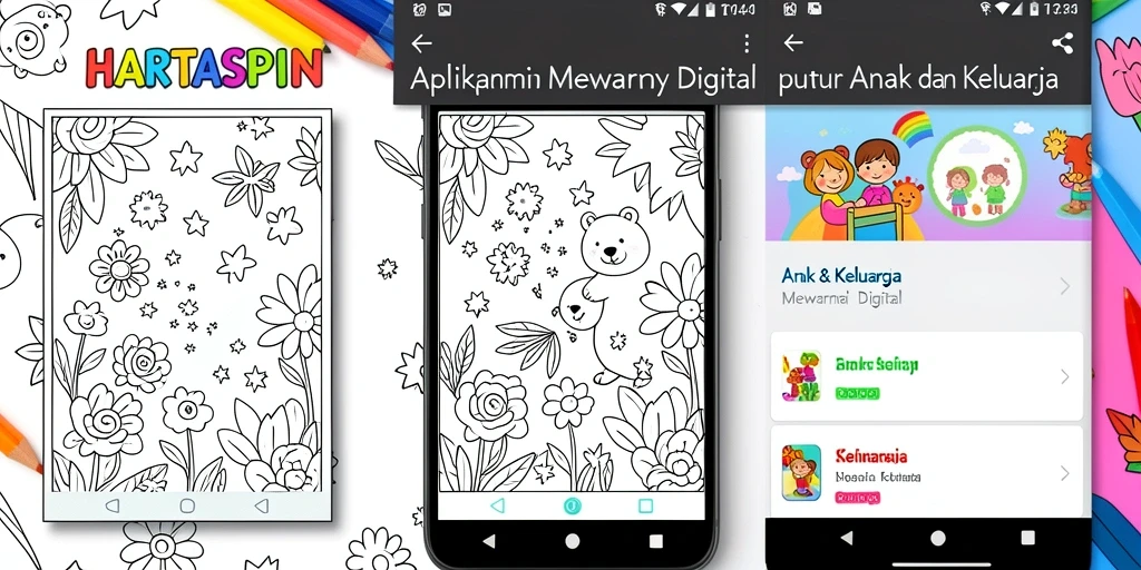 Screenshot HARTASPIN menampilkan antarmuka aplikasi Mewarnai Digital.