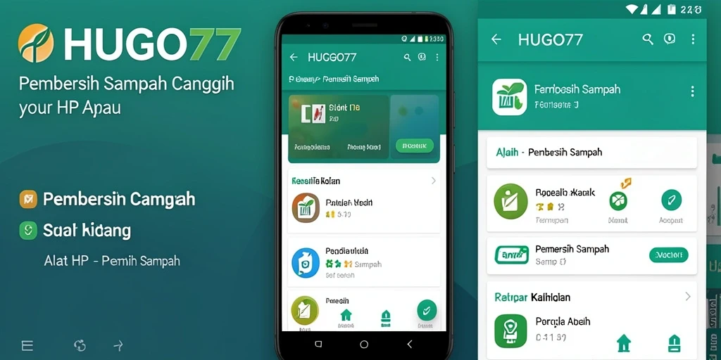 Antarmuka HUGO77 menampilkan proses pembersihan yang efisien dan mudah dipahami.