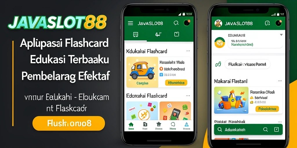 Antarmuka interaktif aplikasi Flashcard JAVASLOT88 yang memudahkan belajar.