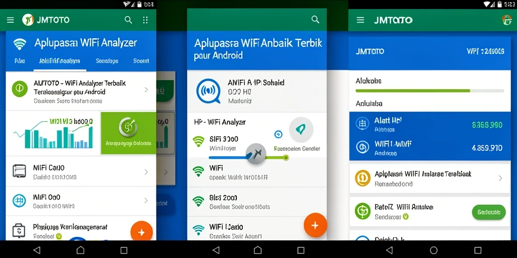 Antarmuka aplikas <strong>JMTOTO</strong> menampilkan analisis jaringan WiFi secara detail.