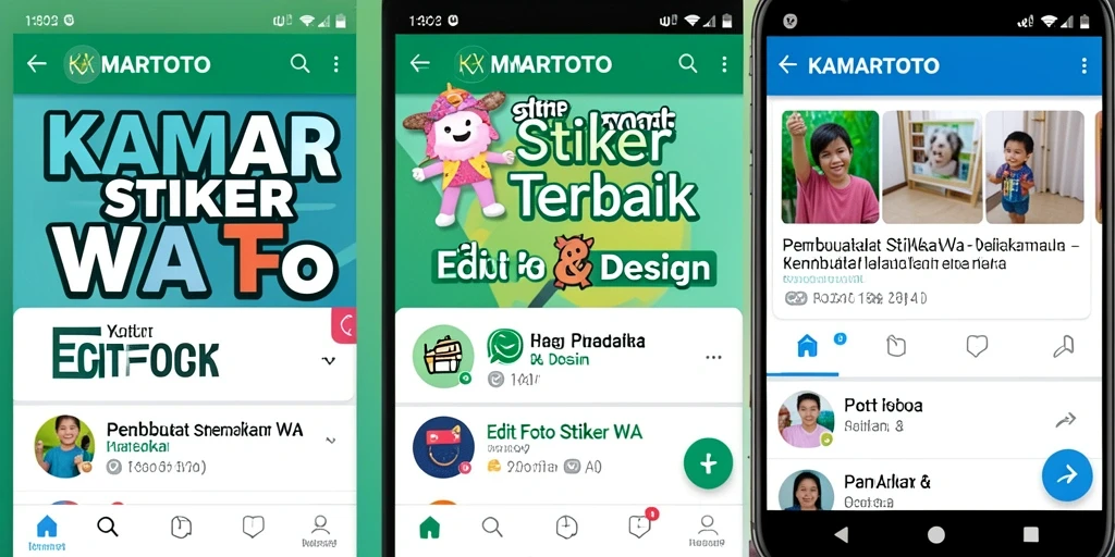 Antarmuka aplikasi KAMARTOTO untuk membuat stiker WA yang menarik.