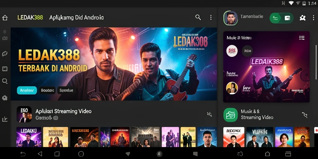 Antarmuka LEDAK388 yang user-friendly dan menarik untuk Streaming Video.