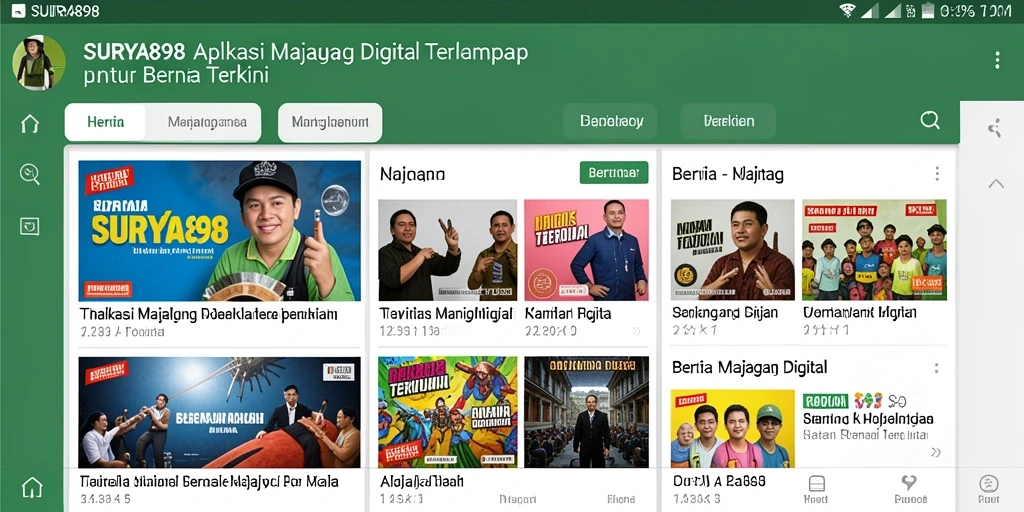 Tampilan antarmuka SURYA898 yang menarik dan informatif untuk Majalah Digital.